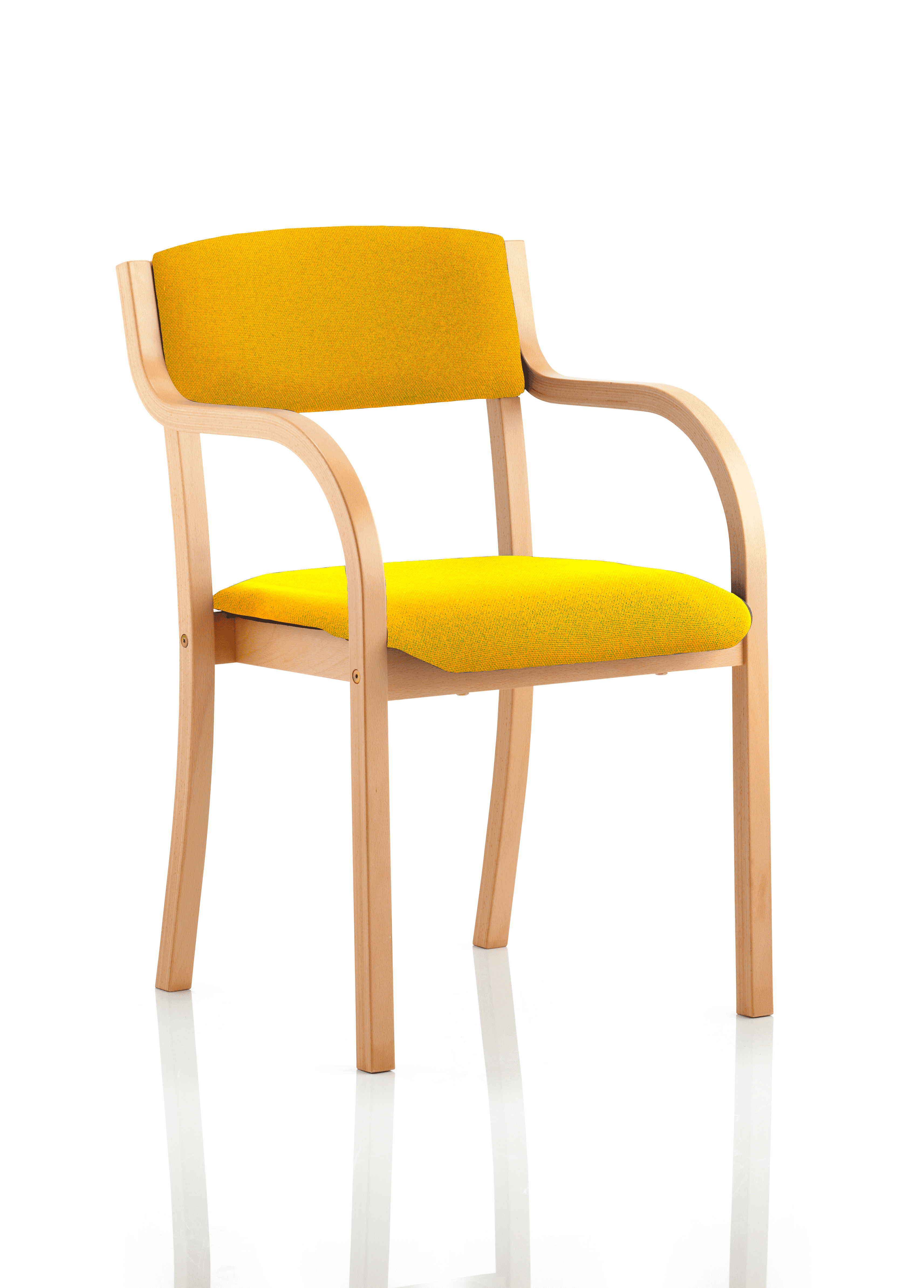 Madrid Fabric Conference Chair with Wood Frame - With Arms